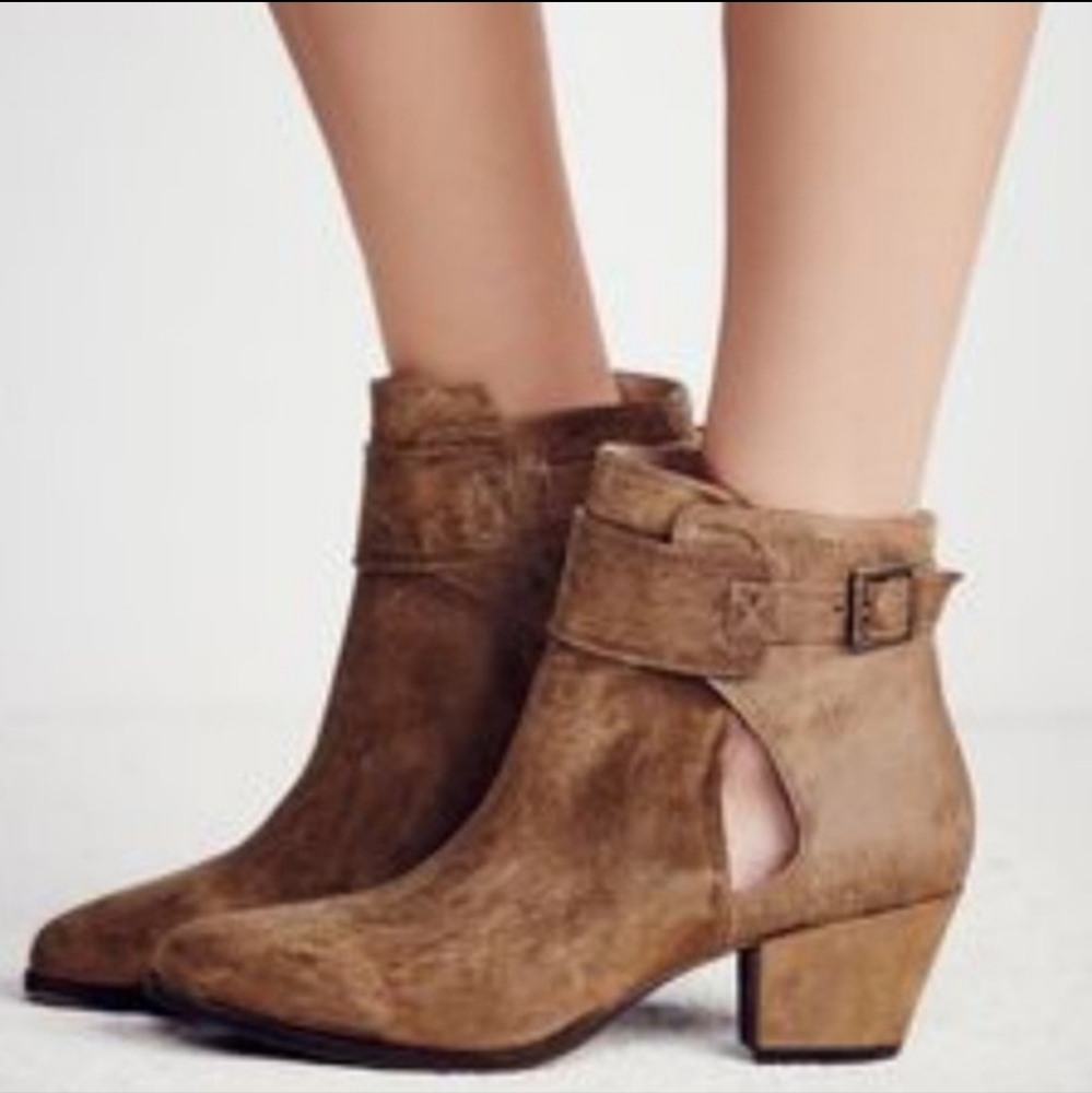 Free People Belleville Khaki Ankle Bootie